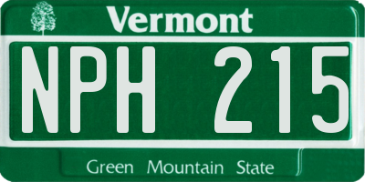VT license plate NPH215