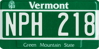 VT license plate NPH218