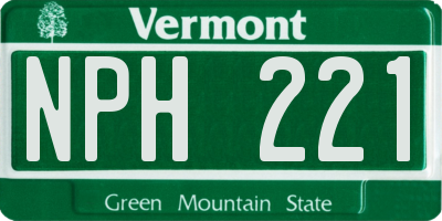 VT license plate NPH221