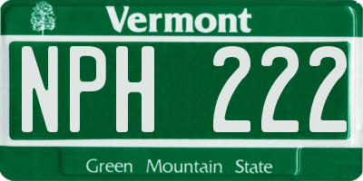 VT license plate NPH222
