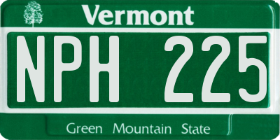VT license plate NPH225