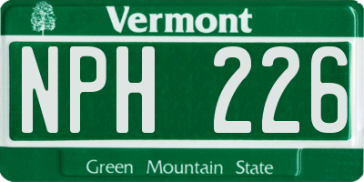 VT license plate NPH226