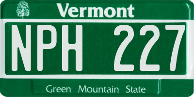 VT license plate NPH227