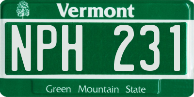 VT license plate NPH231