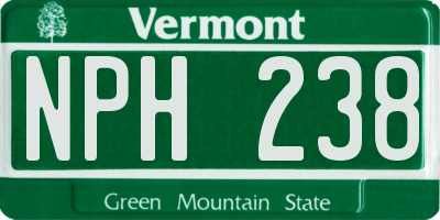 VT license plate NPH238