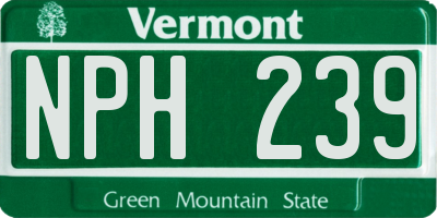VT license plate NPH239
