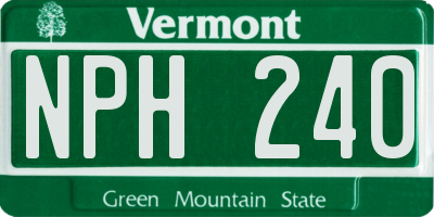 VT license plate NPH240