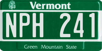 VT license plate NPH241