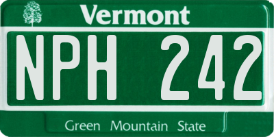 VT license plate NPH242