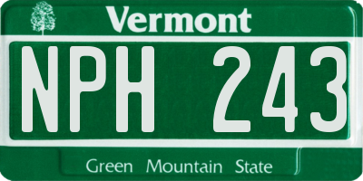 VT license plate NPH243