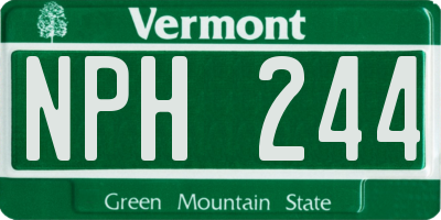 VT license plate NPH244