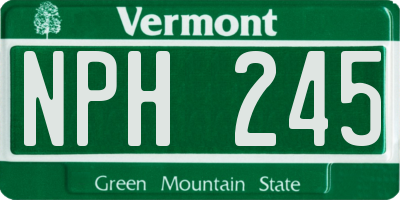 VT license plate NPH245