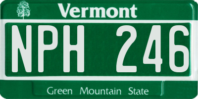VT license plate NPH246