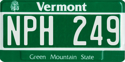 VT license plate NPH249
