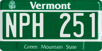 VT license plate NPH251