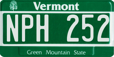 VT license plate NPH252