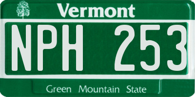 VT license plate NPH253