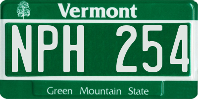VT license plate NPH254