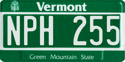 VT license plate NPH255