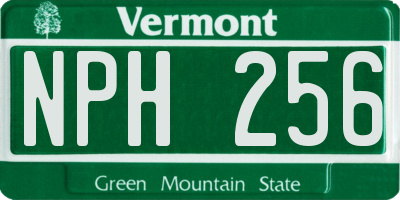 VT license plate NPH256