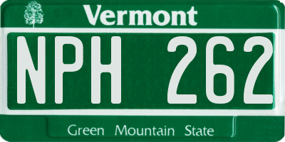 VT license plate NPH262