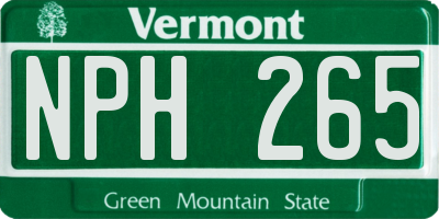 VT license plate NPH265