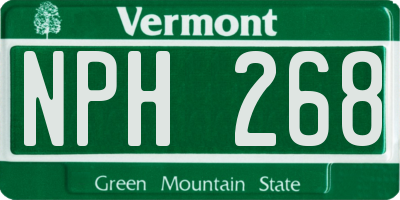 VT license plate NPH268