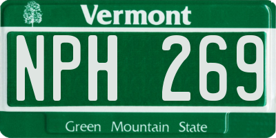 VT license plate NPH269
