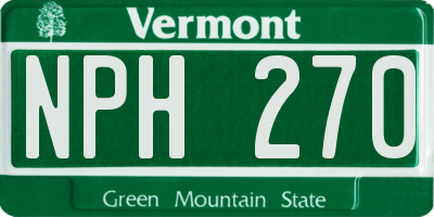 VT license plate NPH270