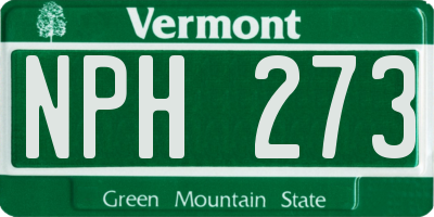 VT license plate NPH273