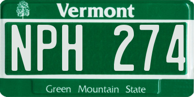 VT license plate NPH274