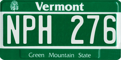 VT license plate NPH276