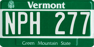 VT license plate NPH277