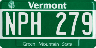 VT license plate NPH279