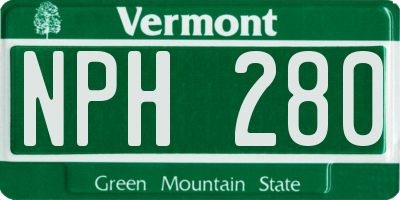 VT license plate NPH280