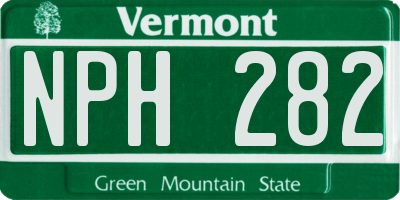 VT license plate NPH282
