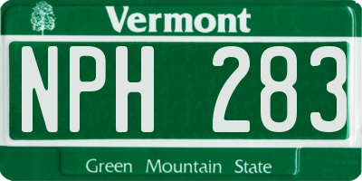 VT license plate NPH283