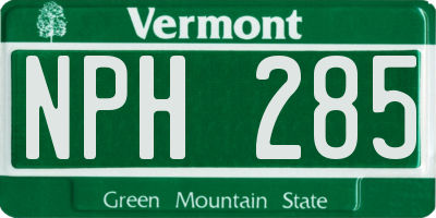 VT license plate NPH285