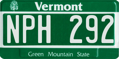 VT license plate NPH292
