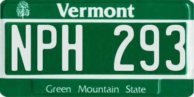 VT license plate NPH293