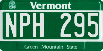 VT license plate NPH295