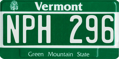 VT license plate NPH296