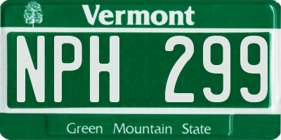 VT license plate NPH299