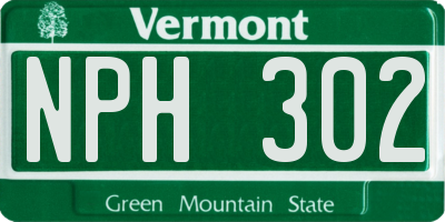 VT license plate NPH302