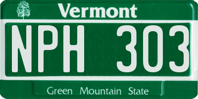 VT license plate NPH303
