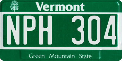 VT license plate NPH304