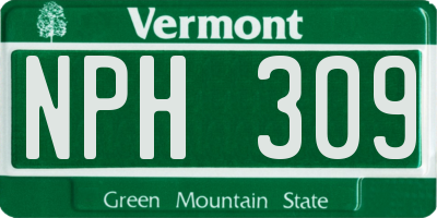 VT license plate NPH309