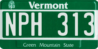 VT license plate NPH313