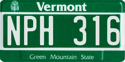 VT license plate NPH316