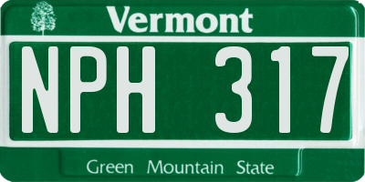VT license plate NPH317